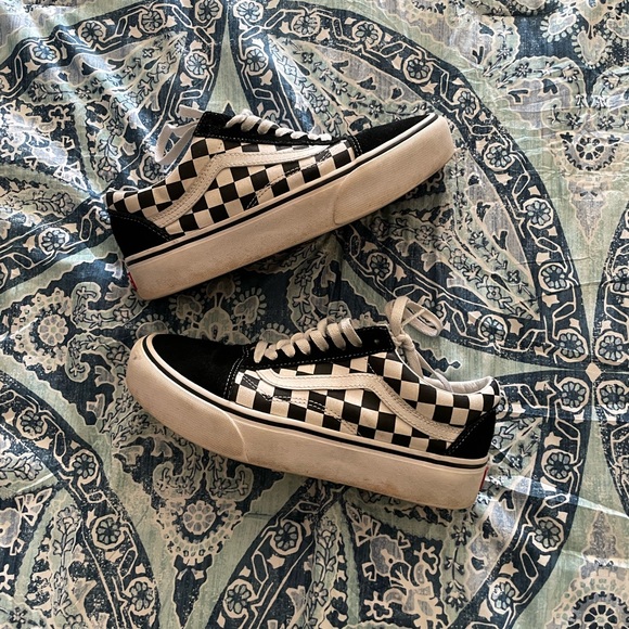 Vans Platform Checkered Sneakers- womens 8.5 - Picture 2 of 4